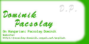 dominik pacsolay business card